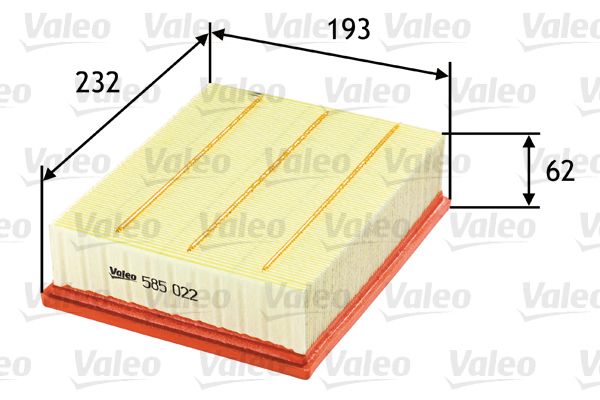 VALEO 585022 Воздушный фильтр
