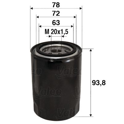VALEO 586080 Alyvos filtras