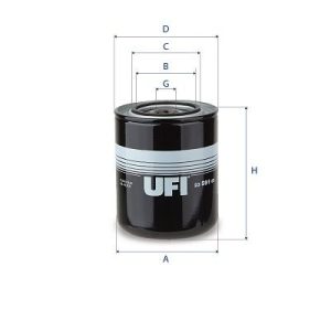 UFI 23.591.00 Eļļas filtrs