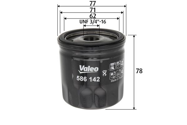 VALEO 586142 Alyvos filtras