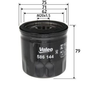 VALEO 586144 Alyvos filtras