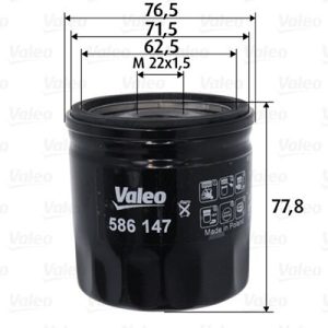 VALEO 586147 Alyvos filtras