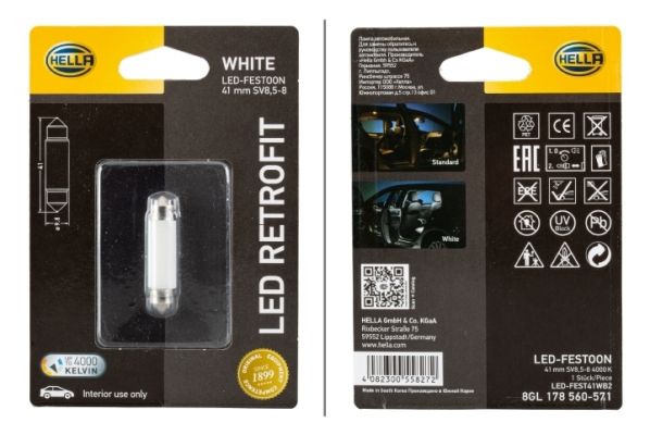 HELLA 8GL 178 560-571 Lambipirn, pagasiruumi sisevalgusti