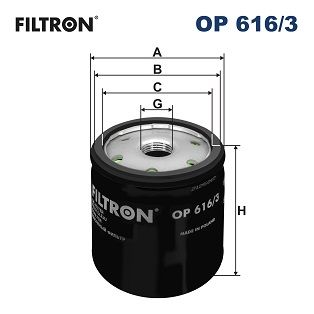 FILTRON OP 616/3 Eļļas filtrs