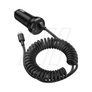 AMIO AMI01264 Auto lādētājs ar iPhone kabeli un microUSB + USB savienotāju