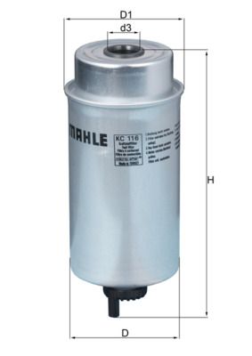 Degvielas filtrs MAHLE KC116
