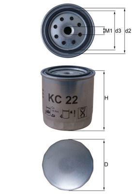 Degvielas filtrs MAHLE KC22