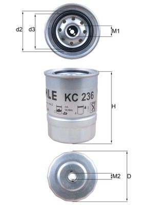 Degvielas filtrs MAHLE KC236