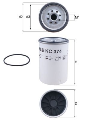 Kütusefilter MAHLE KC374D