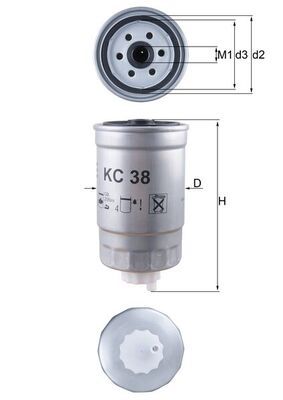 Degvielas filtrs MAHLE KC38