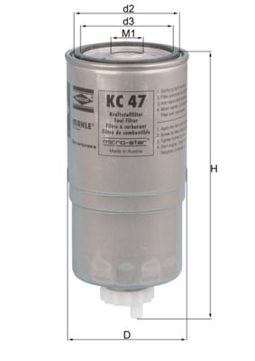 Kütusefilter MAHLE KC47