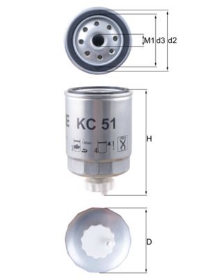 Degvielas filtrs MAHLE KC51