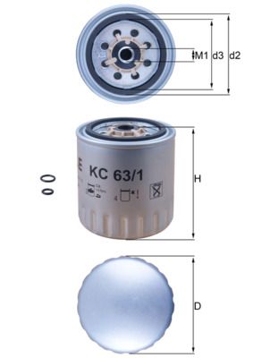 Degvielas filtrs MAHLE KC63/1D