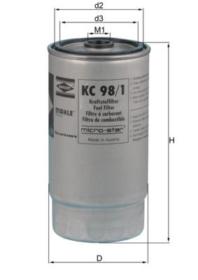 Fuel filter MAHLE KC98/1