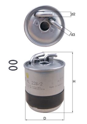 Kütusefilter MAHLE KL228/2D