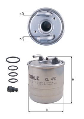 Kuro filtras MAHLE KL490D