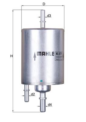 Degvielas filtrs MAHLE KL571