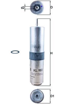 Kütusefilter MAHLE KL983D