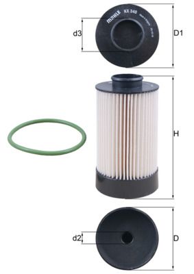 Degvielas filtrs MAHLE KX340D