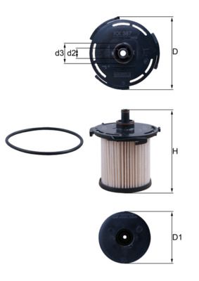Degvielas filtrs MAHLE KX387D