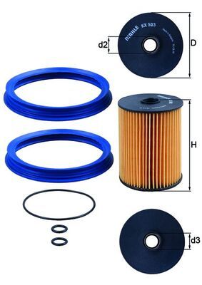Degvielas filtrs MAHLE KX503D
