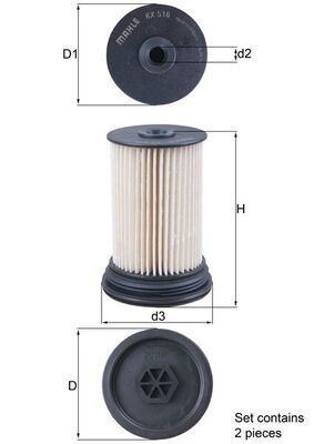 Kuro filtras MAHLE KX516/S