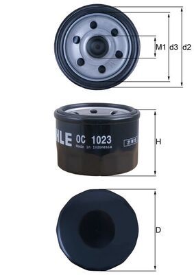 Oil filter MAHLE OC1023