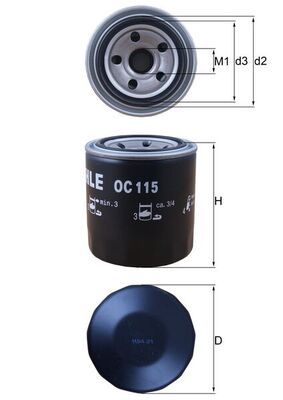 Oil filter MAHLE OC115