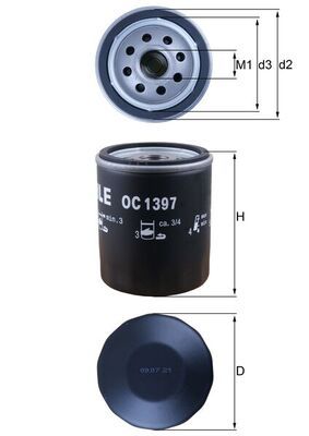 Alyvos filtras MAHLE OC1397