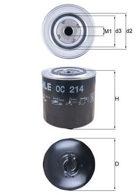 Oil filter MAHLE OC214