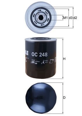 Oil filter MAHLE OC248