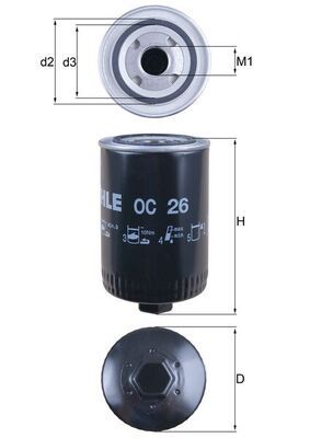 Eļļas filtrs MAHLE OC26