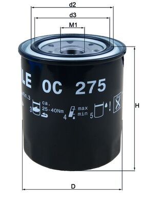 Alyvos filtras MAHLE OC275