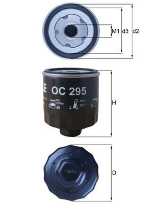 Oil filter MAHLE OC295