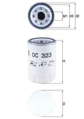 Oil filter MAHLE OC323