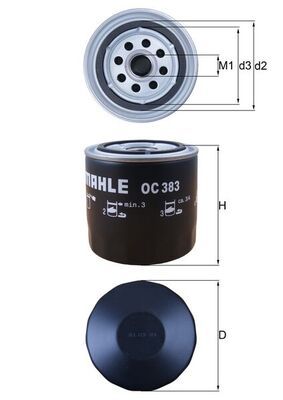 Oil filter MAHLE OC383