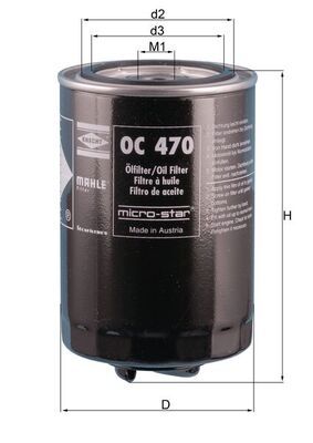Õlifilter MAHLE OC470