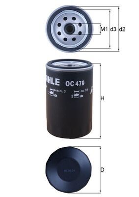 Alyvos filtras MAHLE OC479