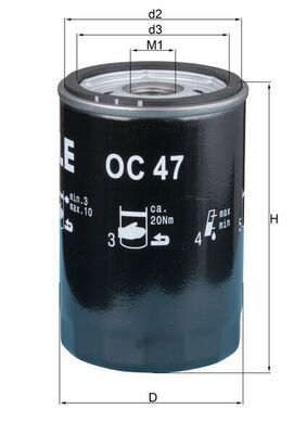 Eļļas filtrs MAHLE OC47OF