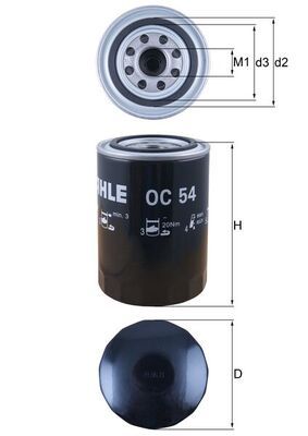 Alyvos filtras MAHLE OC54
