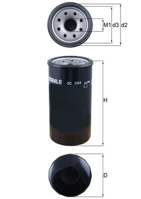 Eļļas filtrs MAHLE OC584