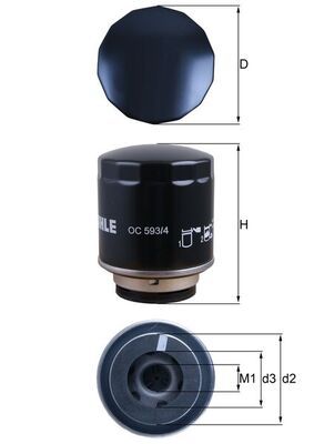 Õlifilter MAHLE OC593/4