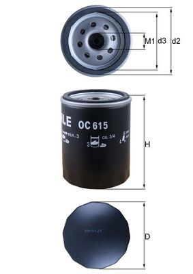 Õlifilter MAHLE OC615