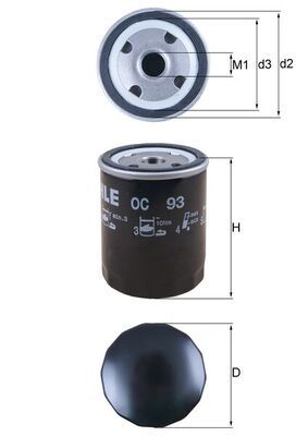 Eļļas filtrs MAHLE OC93