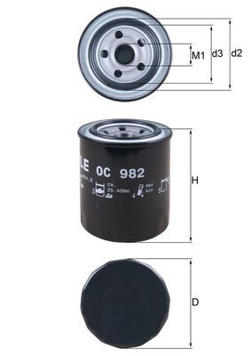 Õlifilter MAHLE OC982
