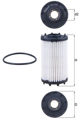 Eļļas filtrs MAHLE OX1184D