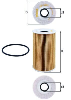 Alyvos filtras MAHLE OX128/1D