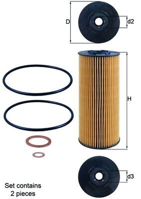 Eļļas filtrs MAHLE OX137D1/S