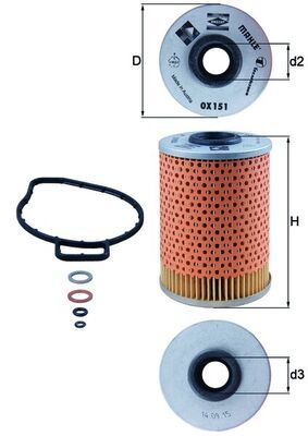 Õlifilter MAHLE OX151D