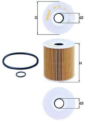 Eļļas filtrs MAHLE OX156D1